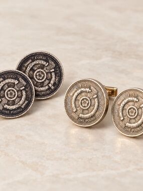 Royal Mint Celtic Cross  Pound Coin Cufflinks - Irish Heritage  Style Choice